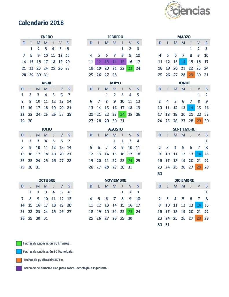 Calendario 2018 - 3ciencias