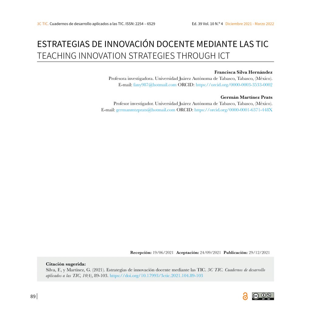 Estrategias De Innovación Docente Mediante Las TIC - 3Ciencias